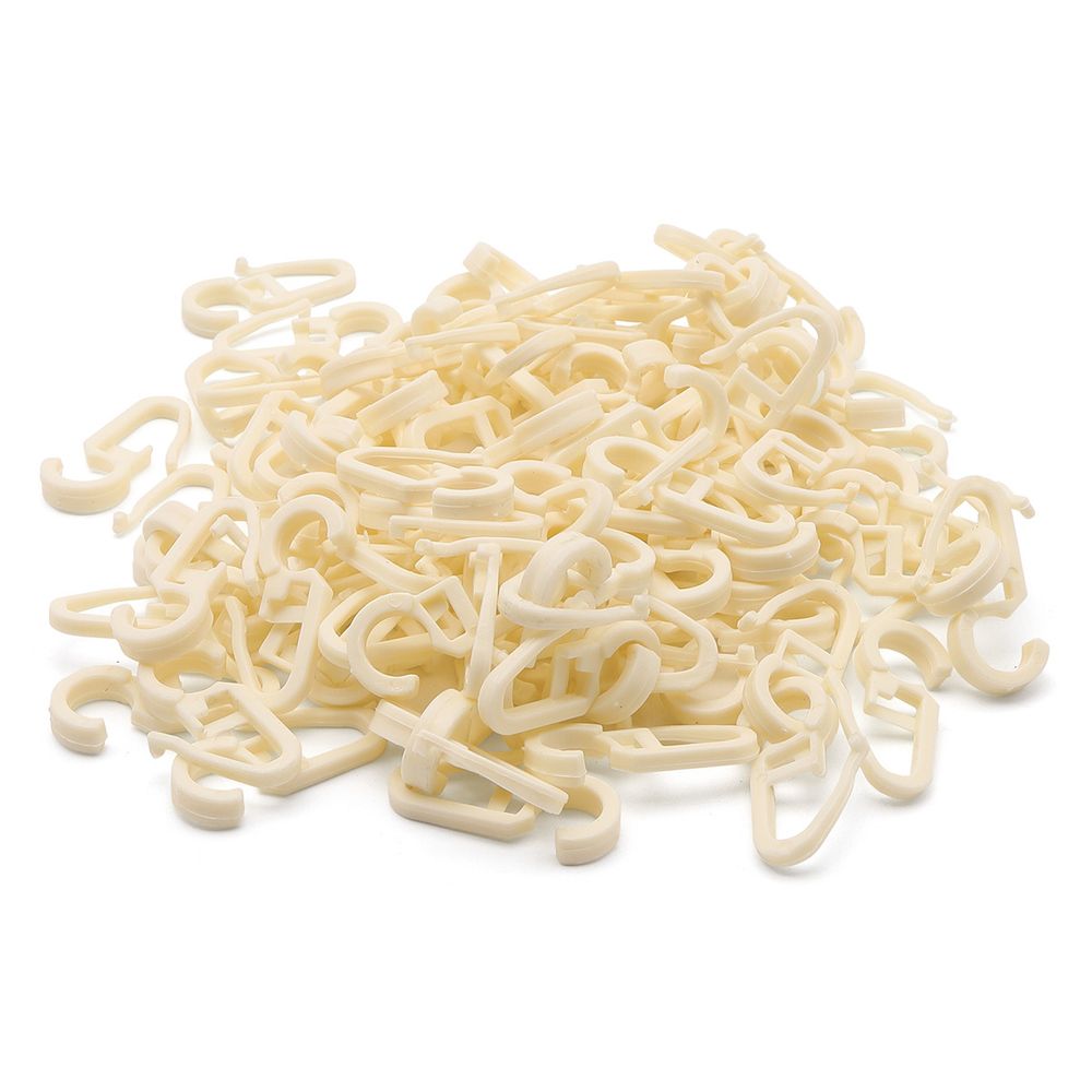 Крючки шторные для карниза 34 мм для карнизных колец ⌀40-50 мм пластик, бежевый, 100 шт, (PPA742)