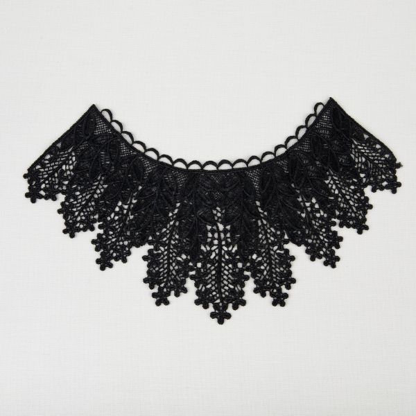 Пришивная кружевная вставка 240 мм, гипюр, 10 шт, Турция, черный, Gamma GIC-32-01 черный