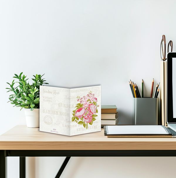 Кристальная (алмазная) мозаика Фрея ALVO-513, открытка, Розовый букет, 13.5х20 см