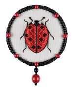 Набор для вышивания Klart 10-520, Брошь. Божья коровка, 5х6.5 см