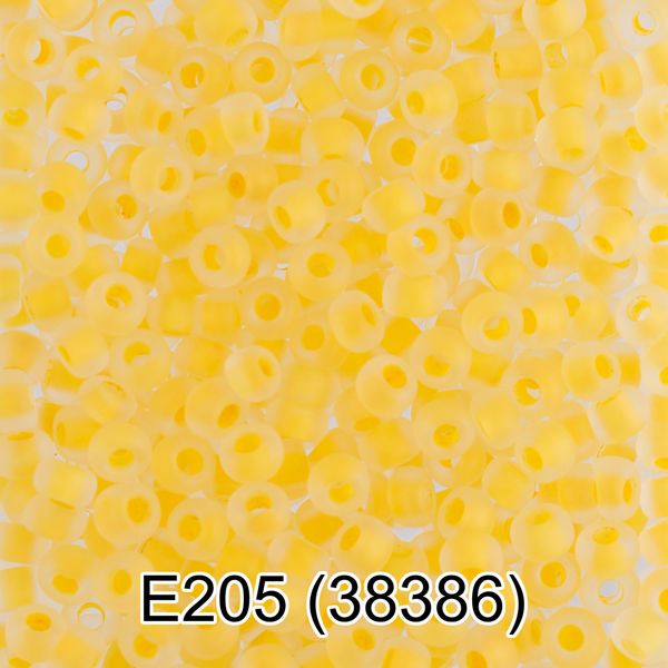 Бисер Gamma 10/0 (2.3 мм), 150 г (10х5 г), E205 желтый мат, 38386, круглый 5