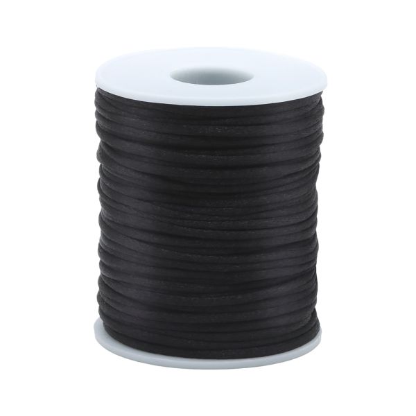 Шнур атласный корсетный ⌀2.0 мм / 45.7 метров, 23 черный