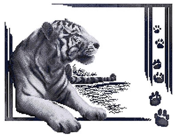 Алмазная (кристальная) мозаика Фрея, Тигр, 38х48 см