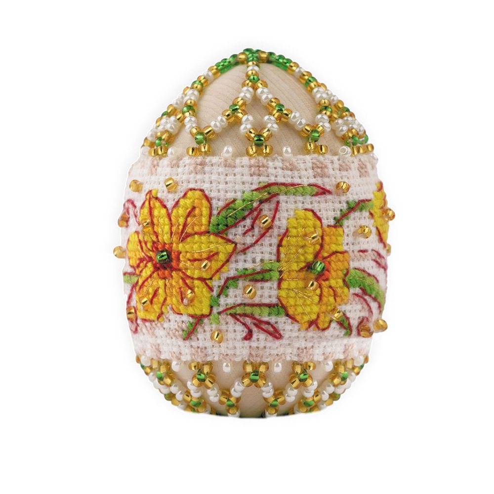 Набор для бисероплетения Риолис В225, Пасхальное яйцо Нарциссы 6,5х5см