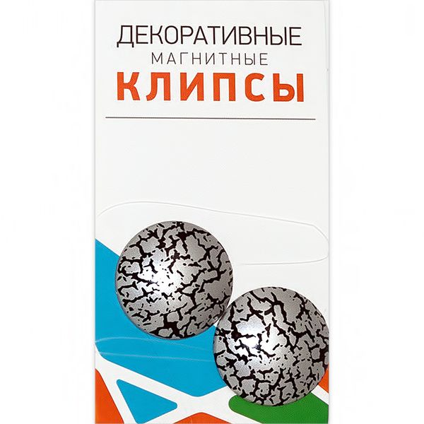 Подхваты шторные магнитные с рисунком ⌀35 мм, 2 шт, 03Е мат. серебро (под кракелюр), Gamma