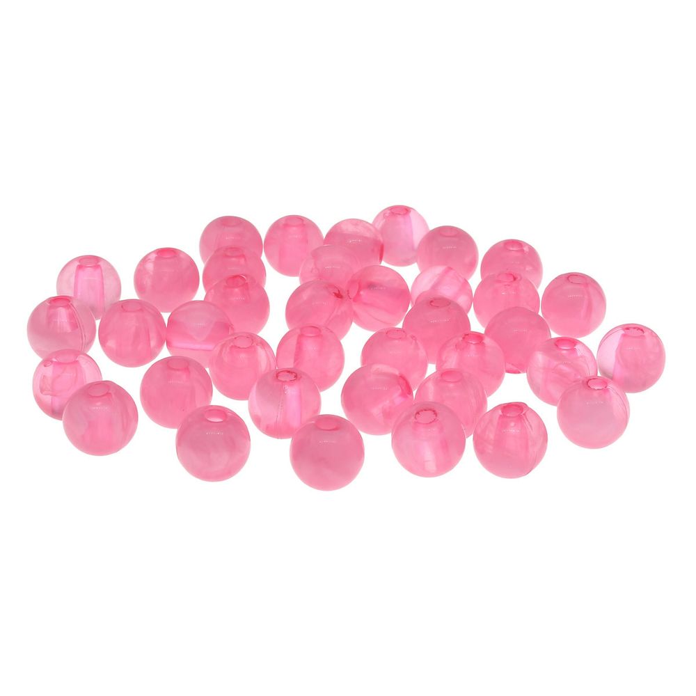 Бусины полупрозрачные пластик, 8 мм, 20гр, 70±4шт, Астра, 022 розовый