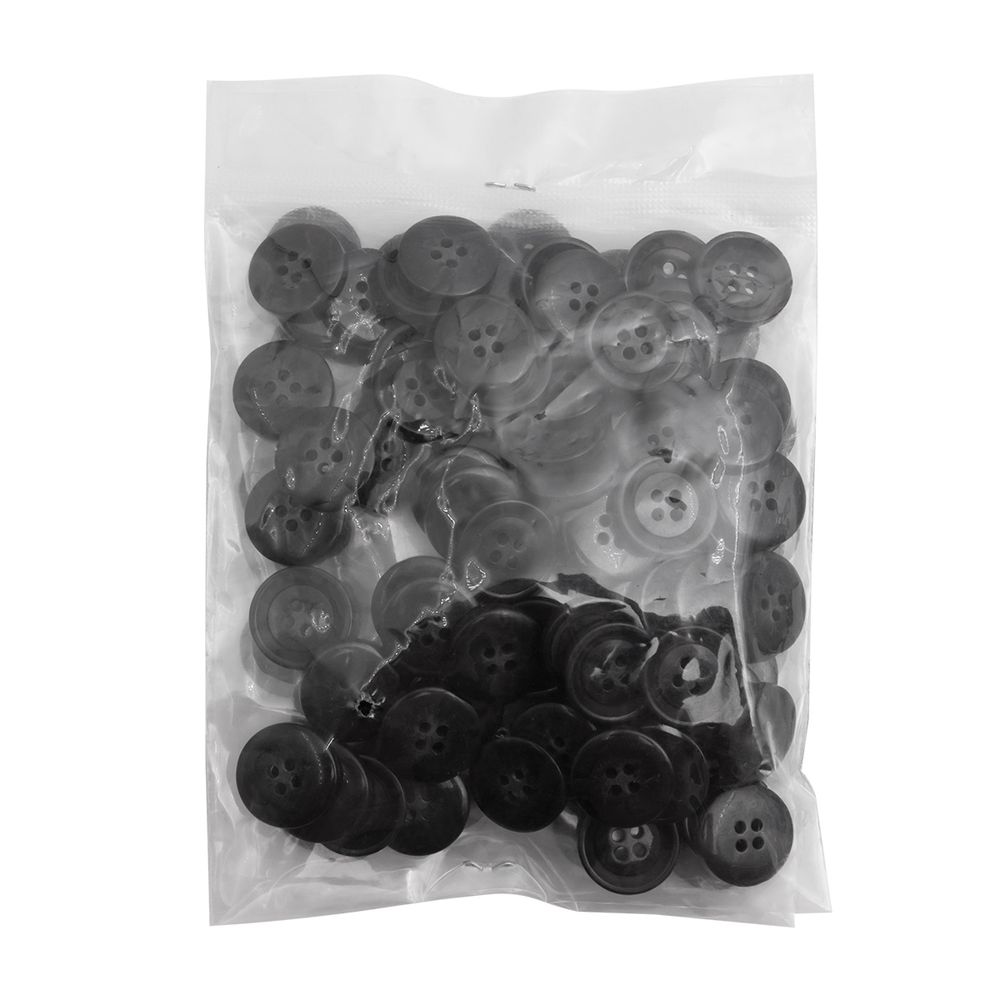 Пуговицы 4 прокола 28L=18 мм, (col.A (черный)) CN, 144 шт