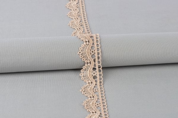 Кружево гипюр (плетёное) 29 мм / 10 м, GP014BE бежевый, Gamma GGM-2901