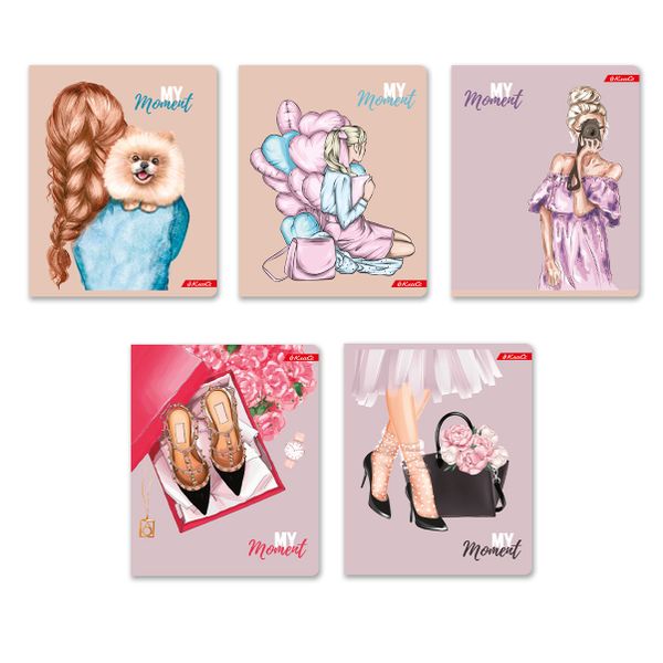 Тетрадь ученическая общая, выборочные блестки, A5+ 48 л. на скобе, белизна 100%, 10 шт, клетка, 000314 Девичьи грёзы, Светоч 48ТСК5_5_3_1