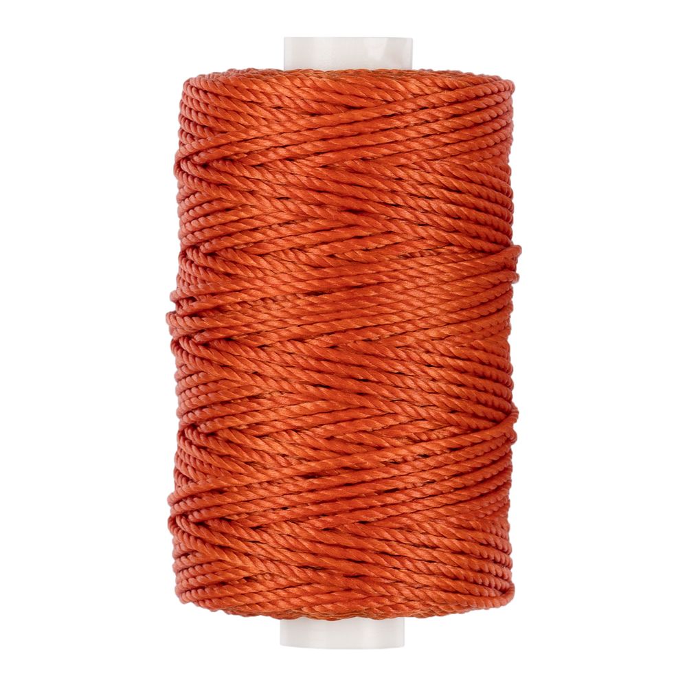 Нитки для кожи вощёные (полиэстер) 40 м, 010 рыжий, LC-006, Промысел