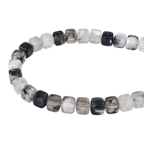 Бусины акрил 6.5х6.6 мм, 500 г, прозрач. в цвете, куб, AD032 серый аквамарин, (7748713)4658 , Astra&Craft