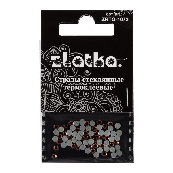 Стразы клеевые стекло 2.7 мм, 360 шт, SS10 №17 св.коричневый (Smoked Topaz), Zlatka ZRTG-1072