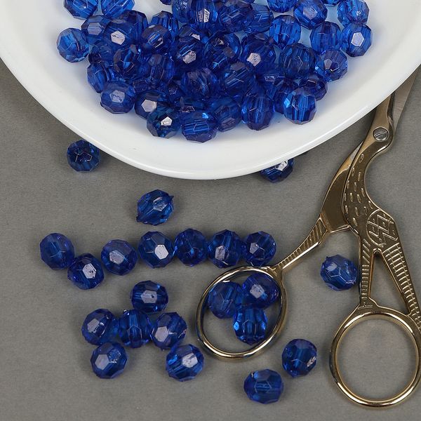 Бусины акрил ⌀10 мм, цв. 30 василек, 50 г, Magic4Hobby