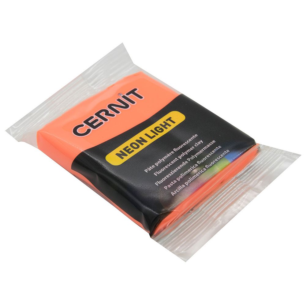 Полимерная глина Cernit Neon запекаемая, неоновая 56 гр, 752 неон-оранжевый