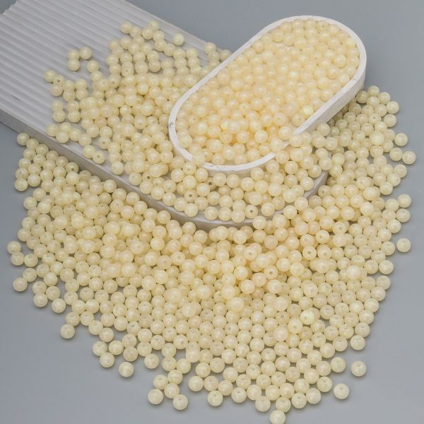 Бусины акрил ⌀10 мм, 500 г, дымка с золот. шиммером, круглые, AD001 белый, (7748707)2010 , Astra&Craft