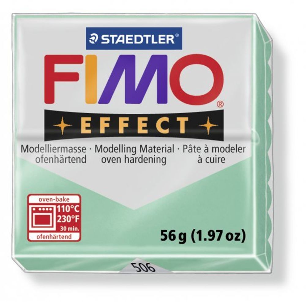 Полимерная глина Fimo Effect, запекаемая в печке, уп. 56 гр, цв. зеленый нефрит, 8020-506
