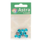 Хрустальные стразы в цапах круглой формы, голубой 8 мм, 10 шт. Astra&Craft, РЦ013НН8