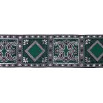 Лента (тесьма) жаккардовая 50.0 мм / 10±0.5 метров, черный/зеленый, Gamma TRJ-119(46)