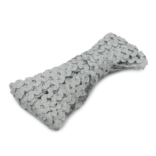Тесьма вьюнчик с метанитью 6 мм, 20м (серебро)