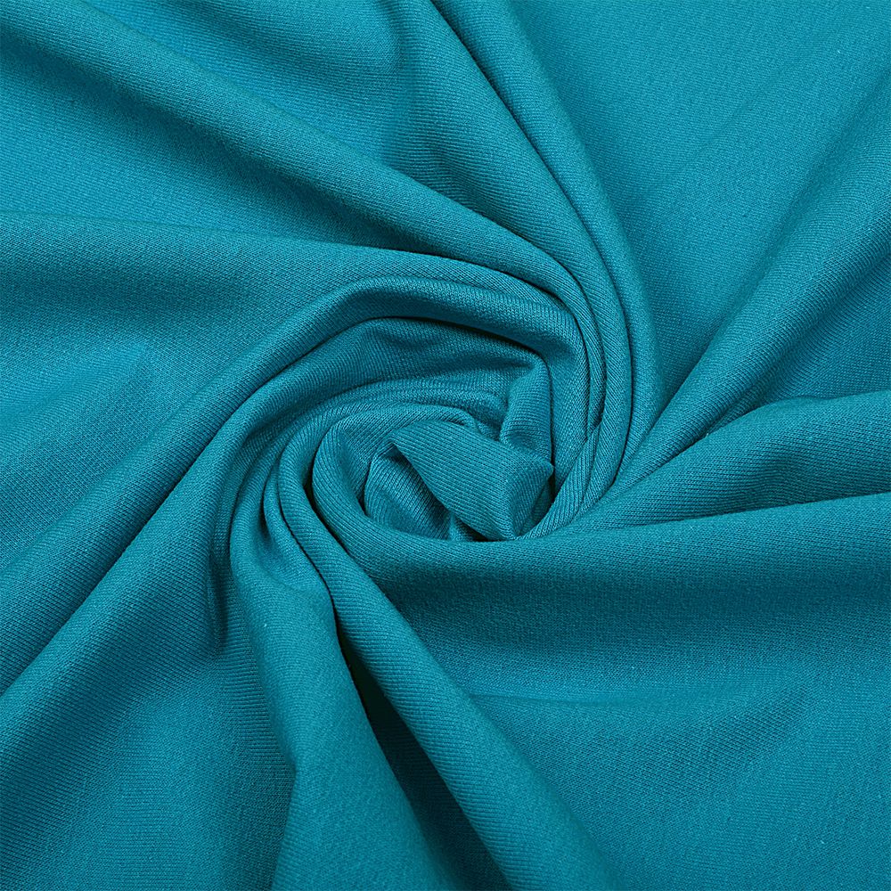 Футер 2-нитка петля гладкокрашеный, 230 г/м², 74% х/б, 21% п/э, 5% эласт, 180 см, цв. бирюза, 6м /TOS/