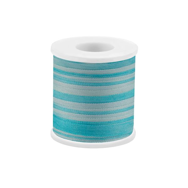 Лента (тесьма) шелковая 4.0 мм / 45.5±0.5 метров, M009 св. голубой/бирюзовый, Gamma SRM-4