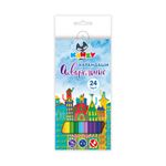 Карандаш акварельный в наборе заточенный 4х24 цв, Kanzy WCP-1024