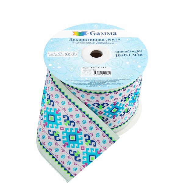 Лента (тесьма) жаккардовая 70.0 мм / 10±0.5 метров, 6, Gamma TRJ-118YP