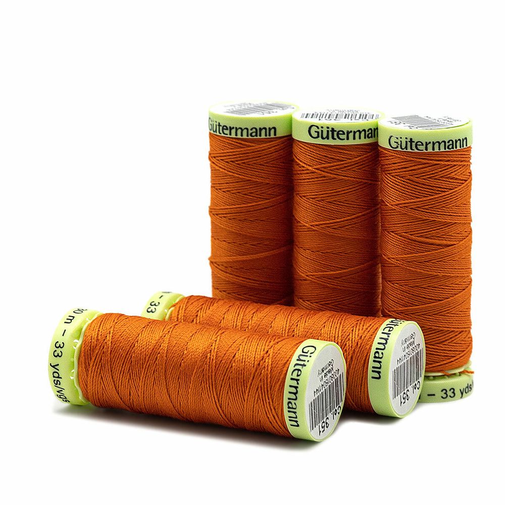 Нитки отделочные Gutermann Top Stitch, 30м, 351 оранжевый, 5 катушек
