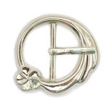 Пряжка ременная металл 19 мм (внешн. 27х29 мм), 10 шт, никель, с цветком, BIG