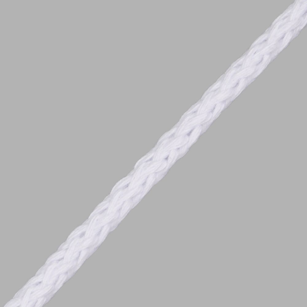 Шнур круглый х/б ⌀5.0 мм / 100 метров, 01 белый