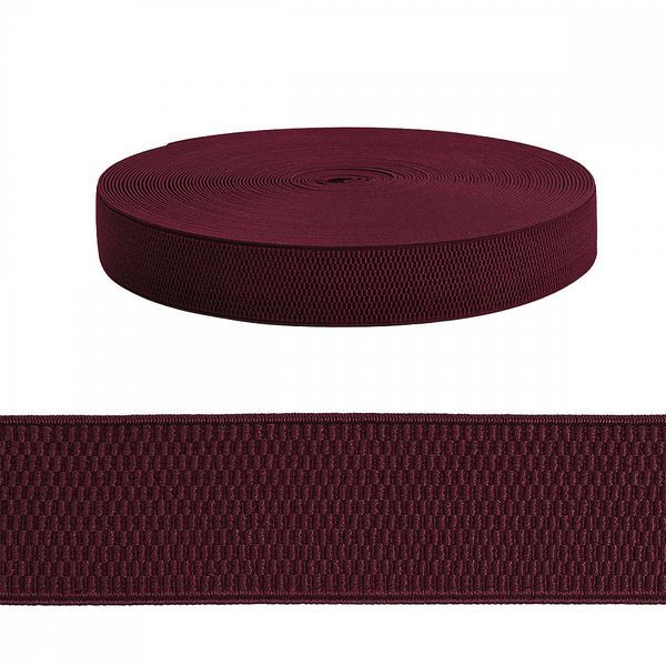 Резинка для подтяжек (помочная) 40.0 мм / 25 метров, ультра, 178 бордовый