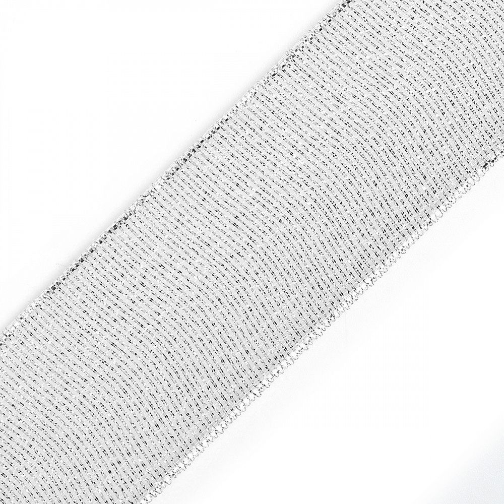 Лента металлизированная 40.0 мм / 22.85±1 метра, цв. серебро, Magic4Hobby, упак. 2 шт