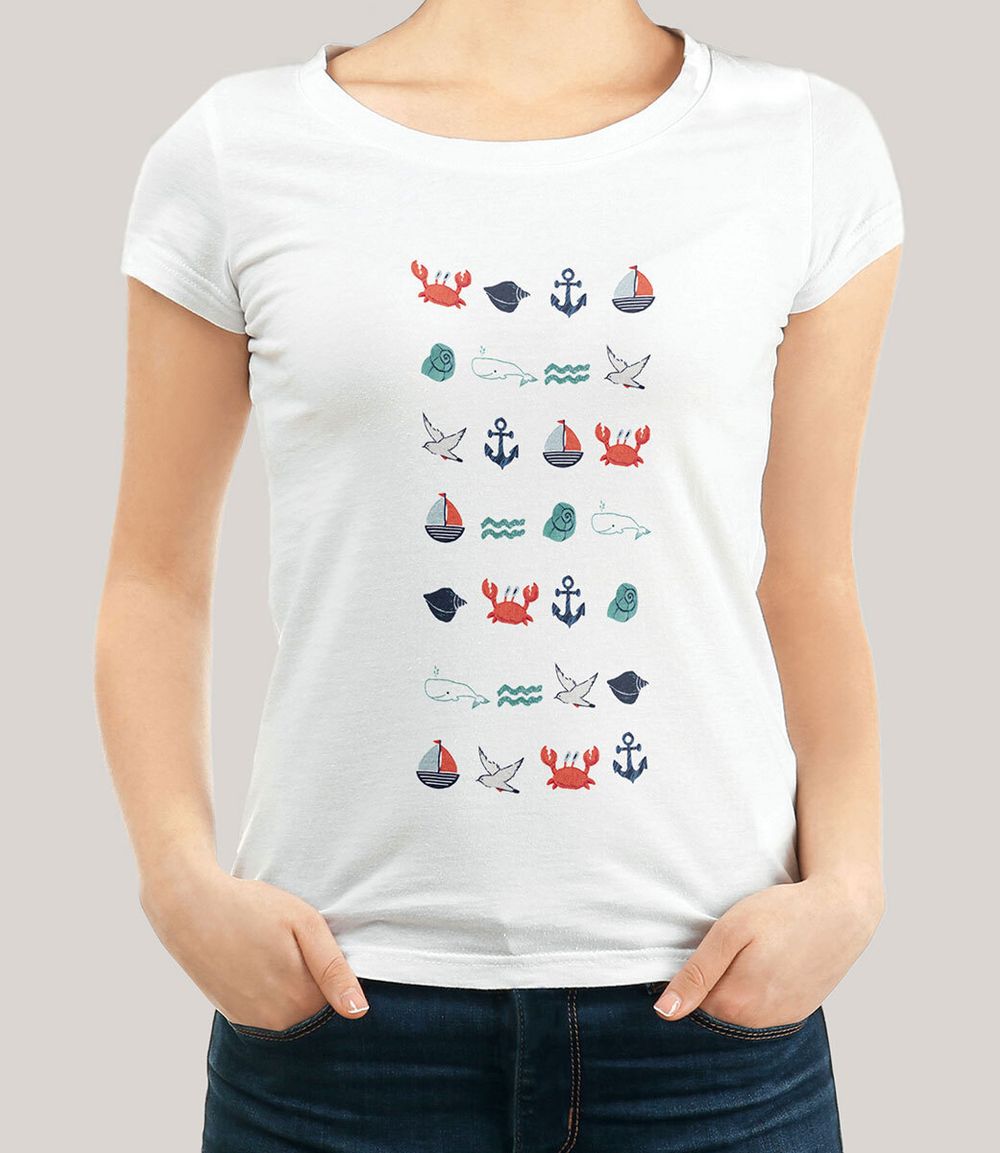 Набор для вышивания нитками Panna, Живая картина. Паттерн. Морской, 18х30 см