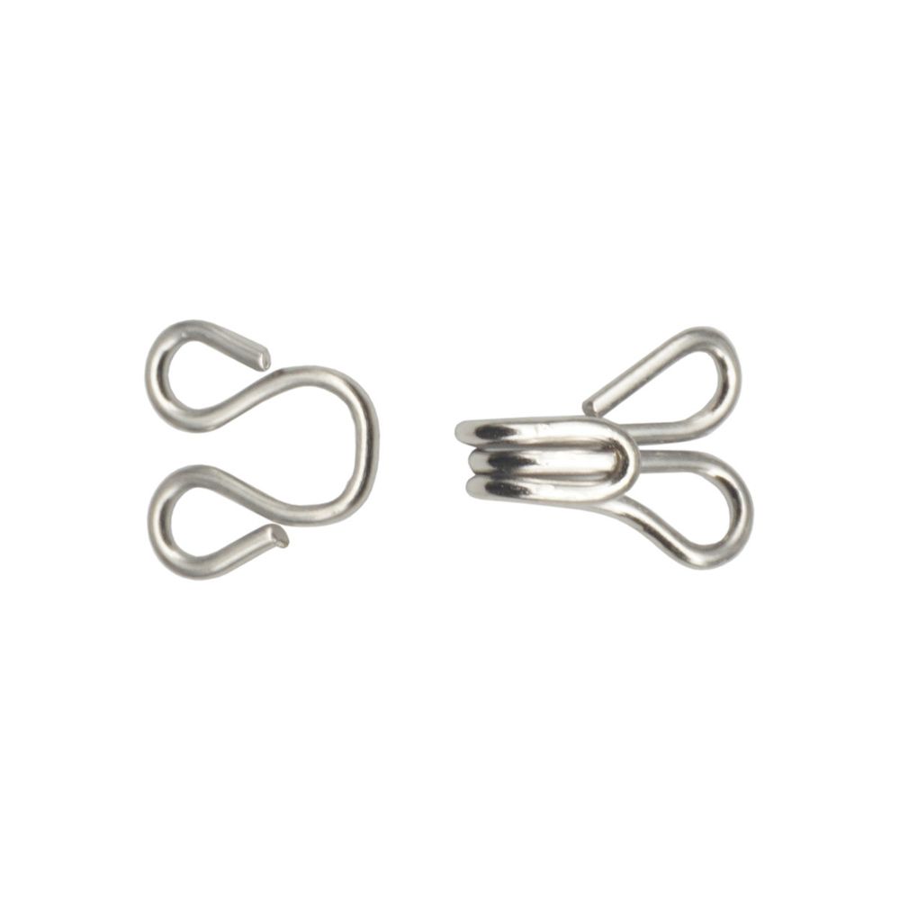 Крючки пришивные 15х8 мм, №2, 24 шт, никель, 0305-4001