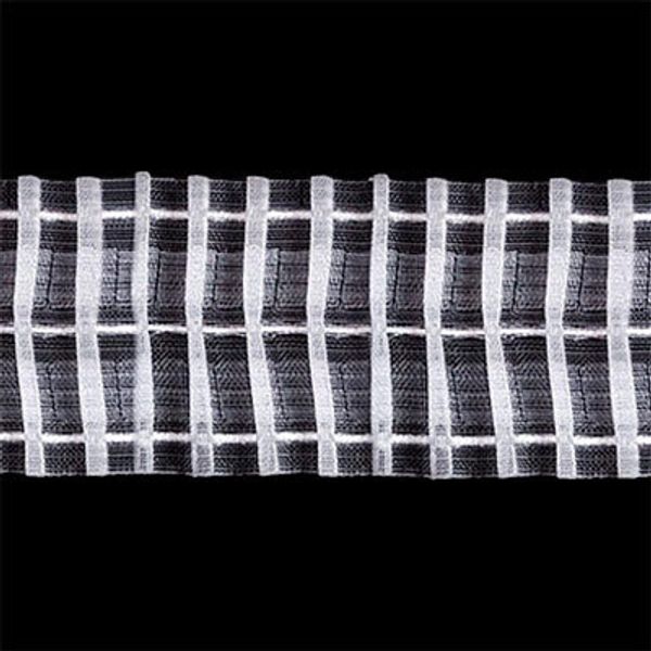 Лента (тесьма) шторная: сборка гармошка (1:2) 65-68 мм / 3 метров, диз.T652G, прозрачный, Blitz T652G