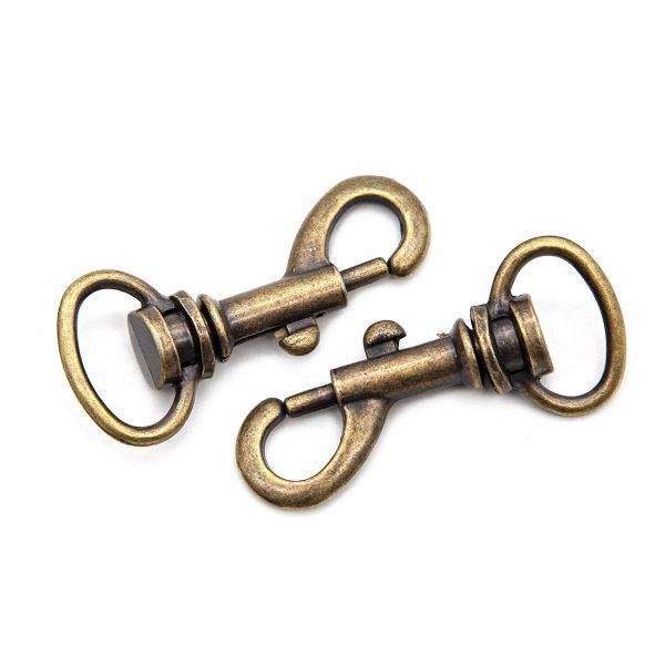 Карабин металл 19.0 мм (53х24 мм), бронза, 10 шт