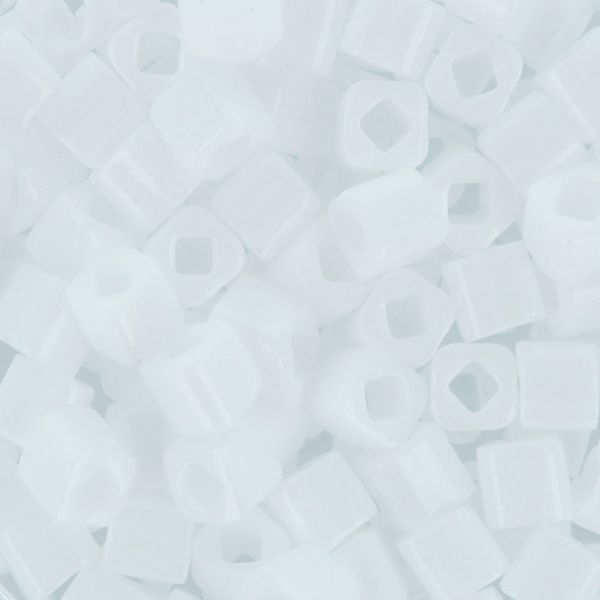 Бисер Toho Cube 1 (3 мм), 25 г (5х5 г), 0041 белый
