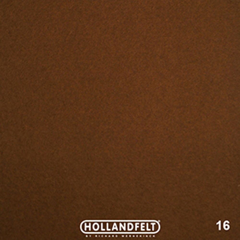 Войлок натуральный 20х30 см, толщ. 1 мм, Richard Wernekinck Wolgroothander, цв. 16, коричневый