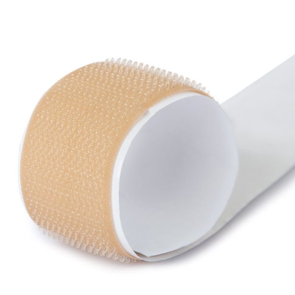 Лента контактная липучка (велкро) пришивная 25 мм / 25 метров, 039 т. бежевый, Gamma LG-25NEK, КРЮЧОК, качество 