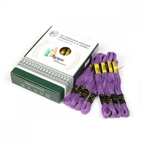 Мулине ПНК им.Кирова цв.2206 фиолетовый, 24 мотка по 8 метров