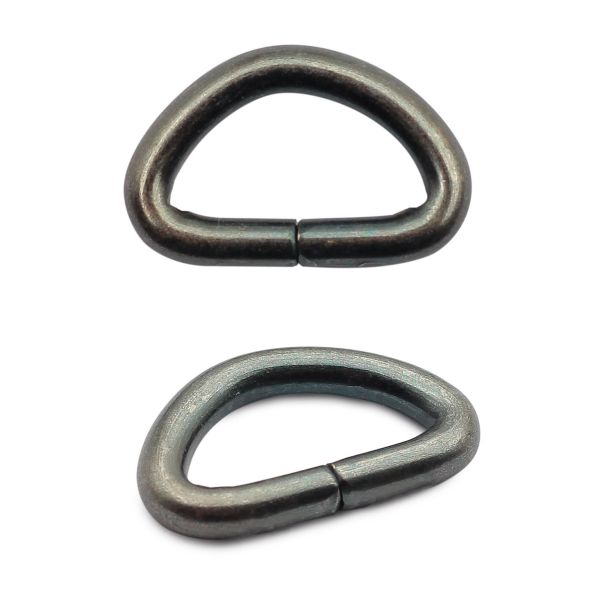 Полукольцо сварное металл внутр. 12 мм (внешн. 17х11 мм, ⌀2.5 мм), 100 шт, чер.никель ГР, 6048