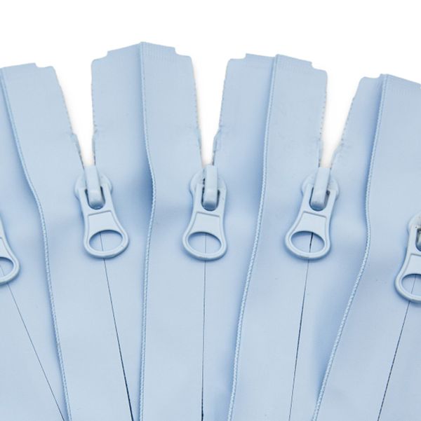 Молния спираль (витая) Т7 (7 мм) 1 зам., разъем., 60 см, скрытое звено, водонепрониц., 183 голубой, 5 шт