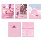 Тетрадь ученическая общая, софт тач, A5+ 96 л. на скобе, белизна 100%, 5 шт, клетка, 000341 Розовое настроение, Светоч 96ТСК5_12_3_1