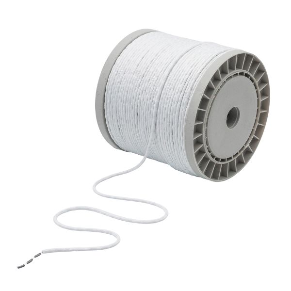 Шнур-утяжелитель 20 г/м, свинец/полиэстер, 100 метров, белый, 7346-0049