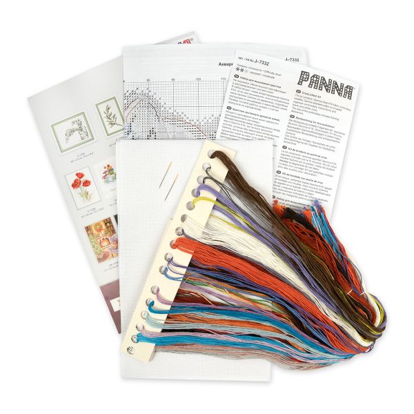 Набор для вышивания нитками Panna, Акварельный тигр, 25х25 см