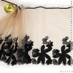 Кружево на сетке (вышитое) 270мм цв.телесный+чёрный, левая, 6,75м, Kruzhevo