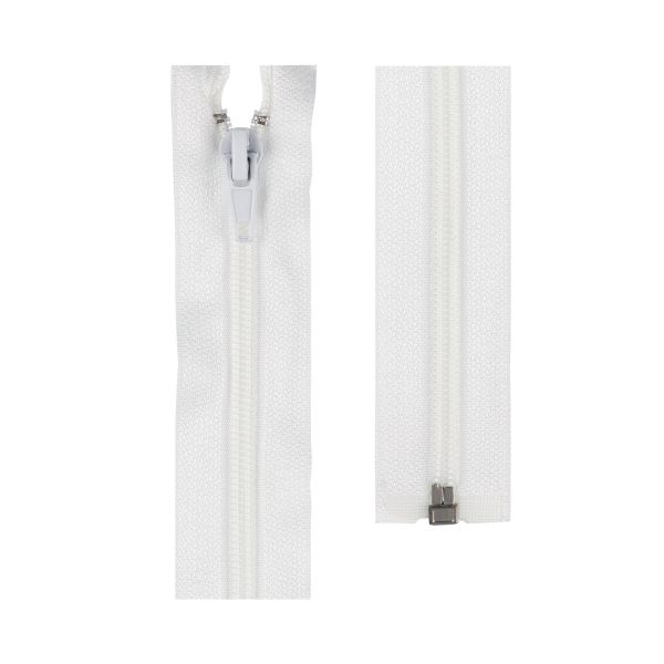 Молния спираль (витая) Т5 (5 мм) 1 зам., разъем., 60 см, 101 белый, NON Blitz, 100 шт