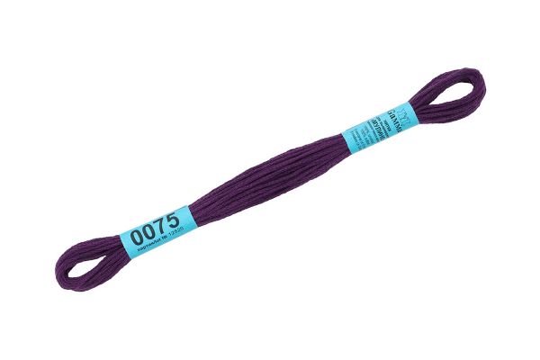 Мулине Gamma 100% хлопок, цв.0075 т.лиловый, 24 мотка по 8 метров