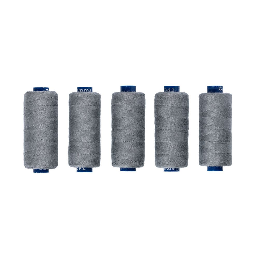 Нитки швейные бытовые Gamma 40/2, 365 м / 5 кат, №342 серый