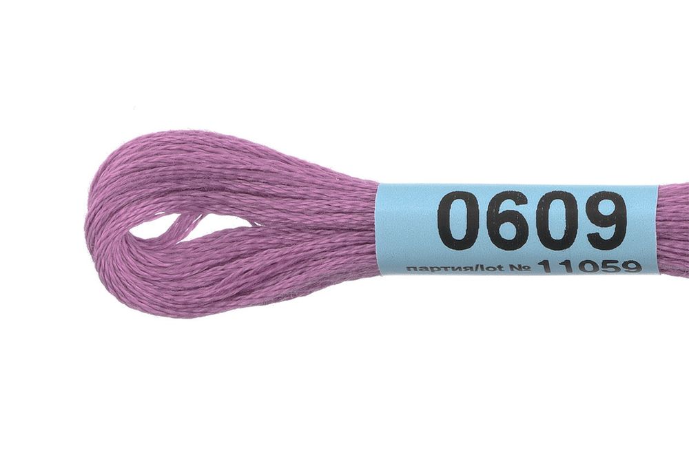 Мулине Gamma 100% хлопок, цв.0609 св-лиловый, 24 мотка по 8 метров